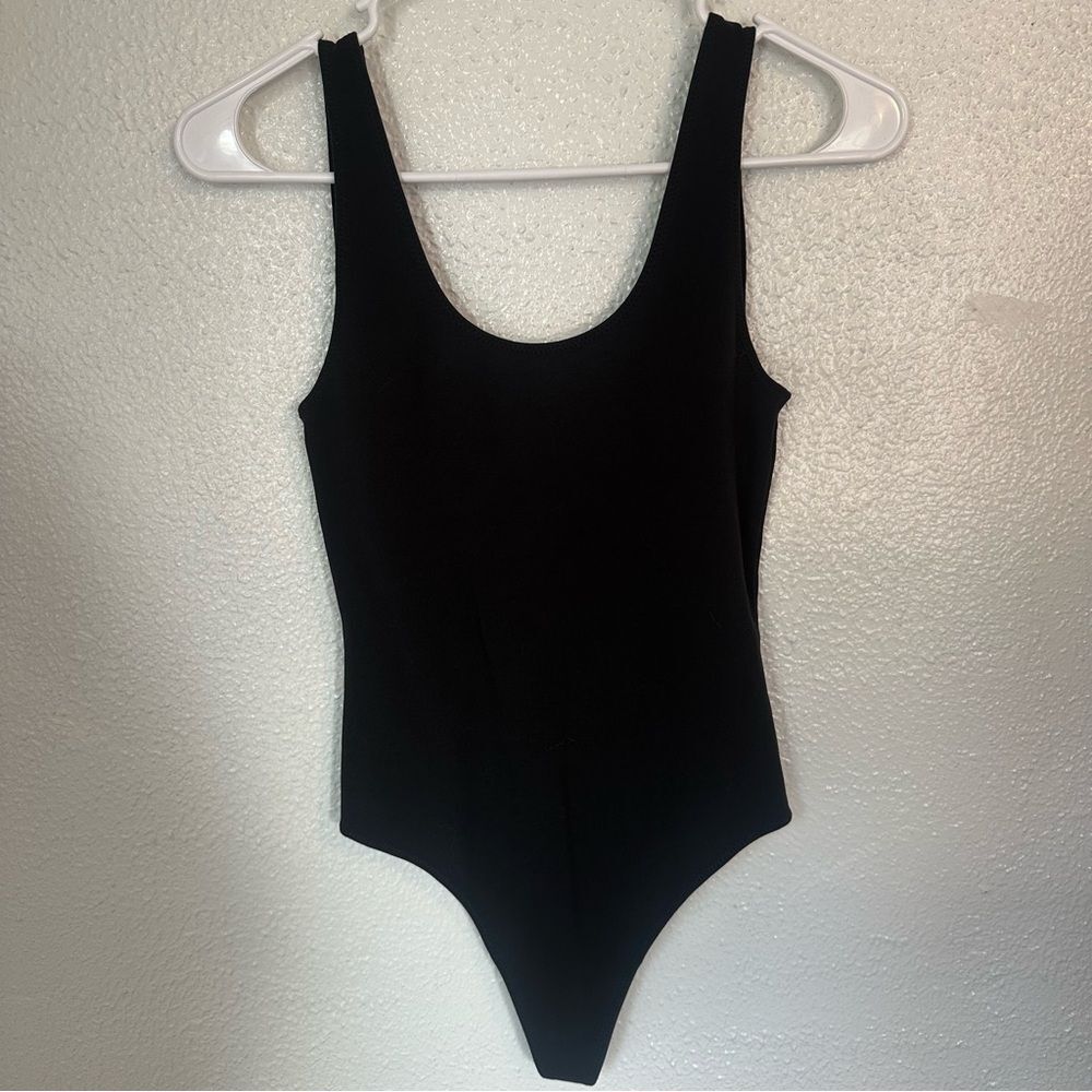 Aritzia Wilfred Free Black Thong Bodysuit Small